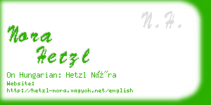 nora hetzl business card